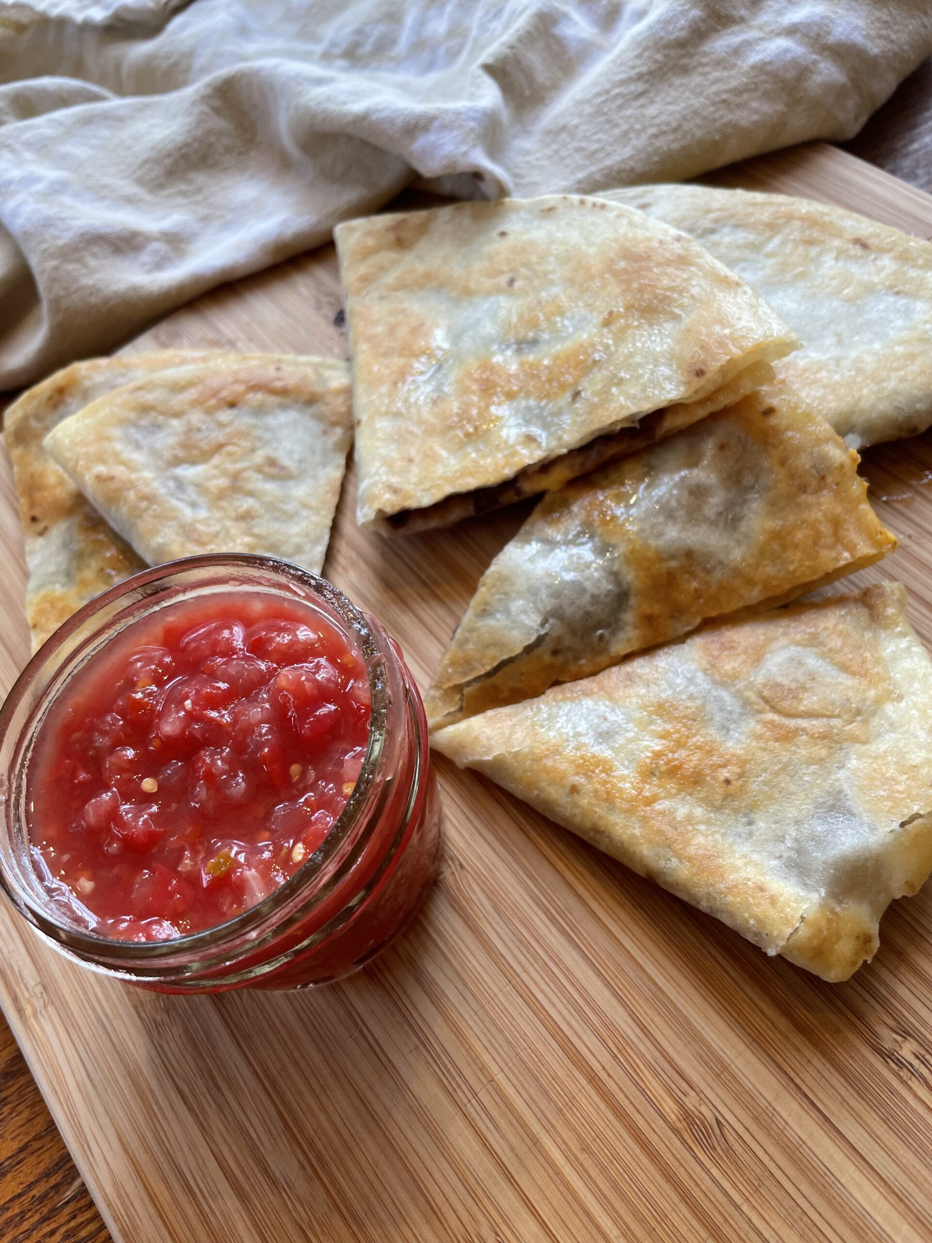 quesadillas on a board
