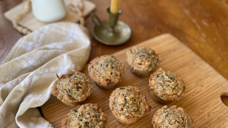 muffins on a wooden cutting board