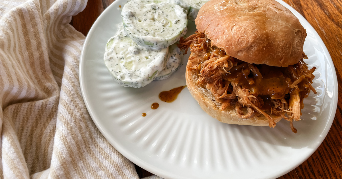 shredded pork sandwich