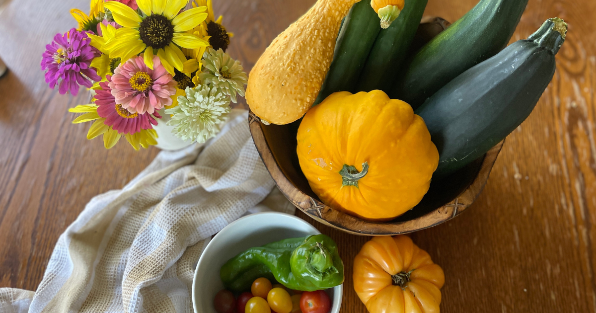 vegetables on a wooden table