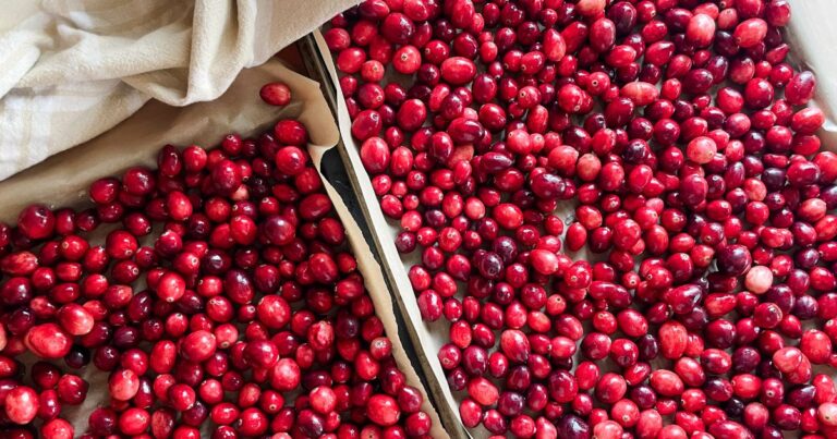 cranberries on a sheet pan